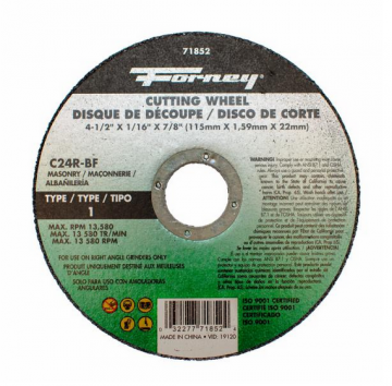 Image of item: Cutting Wheel Masonry 4.5"x1/16"x7/8"